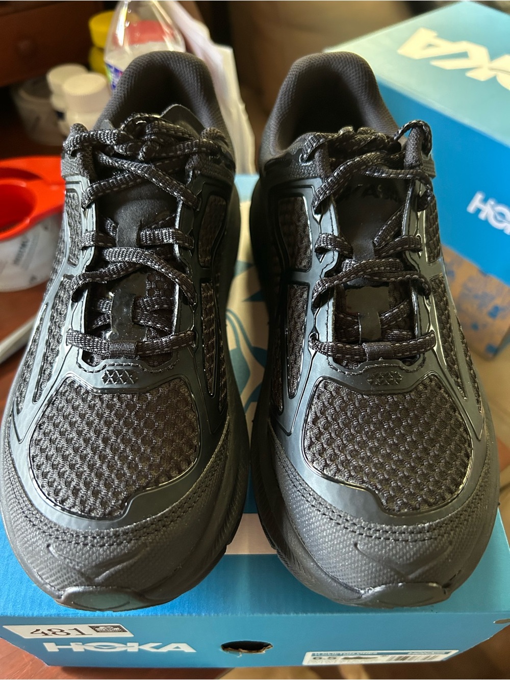 Hoka One One Black Women's Athletic Running Shoes, 7.5 women, 6.5 men